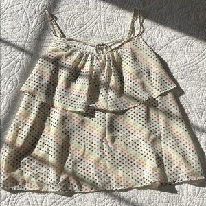 Polka Dot Layered ChiffonTank Top